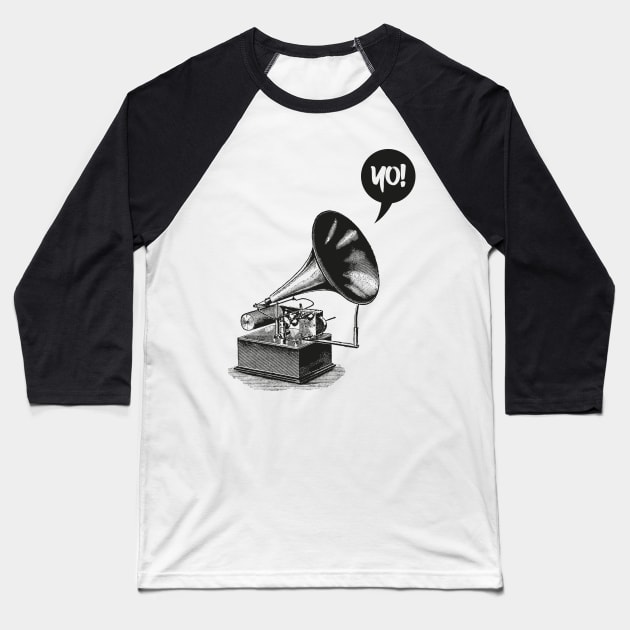 Hip-Hop Gramophone Baseball T-Shirt by Digster